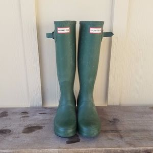 Hunter Green Rain Boots